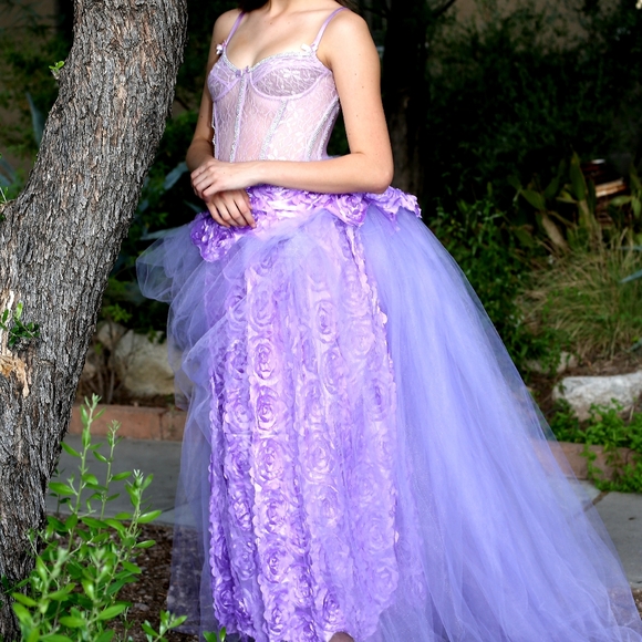 SAMPLE GOWN ONLY-"SIERRA NICOLE" Custom Order Lavender Wedding Gown - Picture 7 of 7